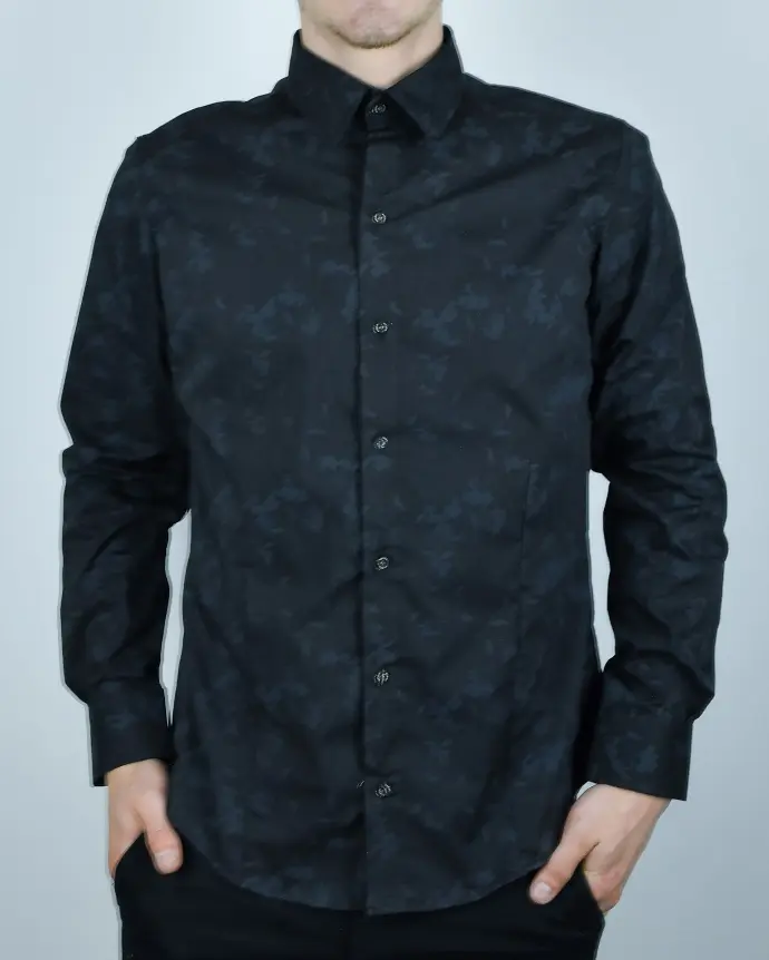Camisa Mangas Largas Estampa Algodón Bawku Bando Hombre