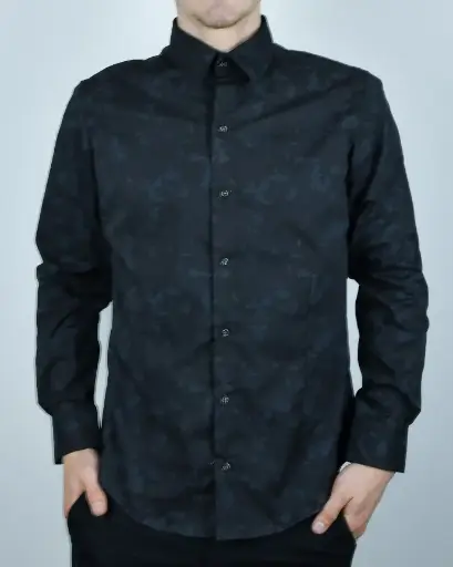 Camisa Mangas Largas Estampa Algodón Bawku Bando Hombre