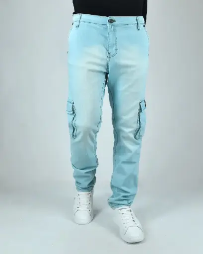 Jean Cargo Slim Fit Celeste Pep Bokura Hombre